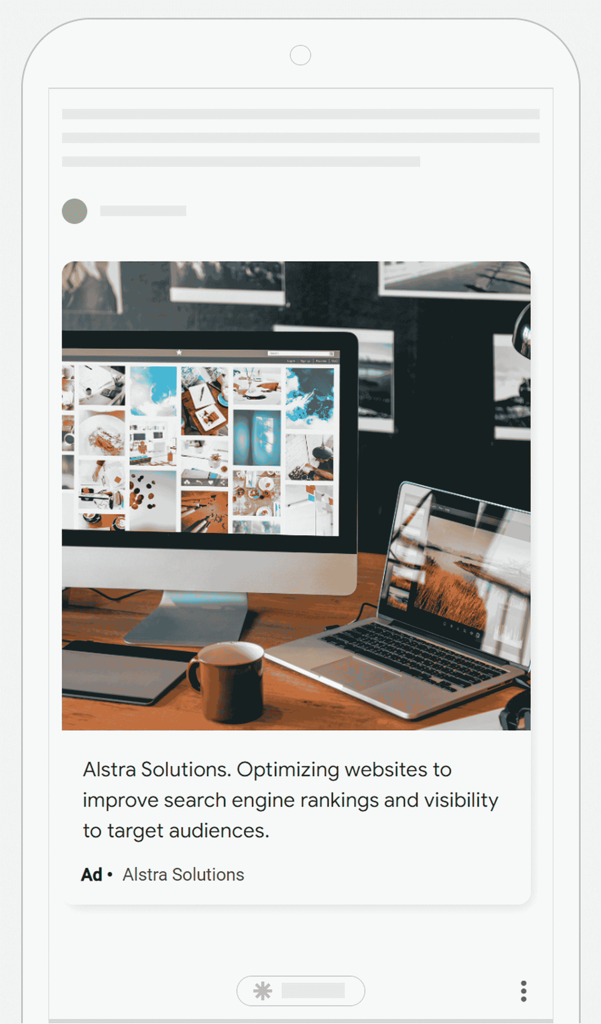 移动内容页面中的 Alstra 响应式展示广告